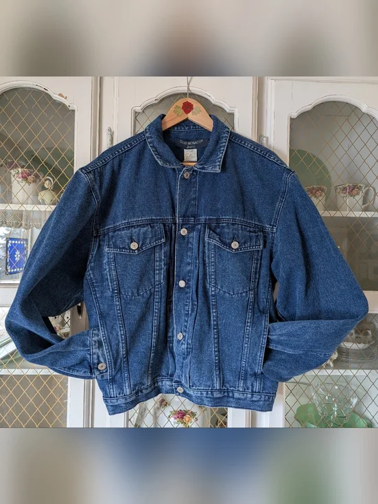80s Club Monaco RARE VTG Authentic Denim Trucker Indigo Jean Jacket - Picture 8 of 16
